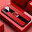 Custodia Silicone Morbida In Pelle Cover con Magnetico Anello Supporto T01 per Oppo A52 Rosso