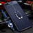 Custodia Silicone Morbida In Pelle Cover con Magnetico Anello Supporto T01 per Oppo RX17 Neo Blu