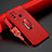 Custodia Silicone Morbida In Pelle Cover con Magnetico Anello Supporto T01 per Vivo Y50 Rosso