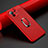 Custodia Silicone Morbida In Pelle Cover con Magnetico Anello Supporto T01 per Xiaomi Mi 11 5G Rosso