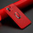 Custodia Silicone Morbida In Pelle Cover con Magnetico Anello Supporto T01 per Xiaomi Mi 11 Lite 5G NE Rosso