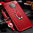 Custodia Silicone Morbida In Pelle Cover con Magnetico Anello Supporto T01 per Xiaomi Redmi K30 Pro Zoom Rosso