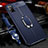 Custodia Silicone Morbida In Pelle Cover con Magnetico Anello Supporto T02 per Huawei Honor V30 5G Blu