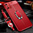 Custodia Silicone Morbida In Pelle Cover con Magnetico Anello Supporto T02 per Huawei Honor X10 Max 5G Rosso