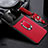 Custodia Silicone Morbida In Pelle Cover con Magnetico Anello Supporto T02 per Huawei Mate 20 Lite Rosso