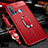 Custodia Silicone Morbida In Pelle Cover con Magnetico Anello Supporto T02 per Huawei Nova 5i Rosso