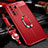 Custodia Silicone Morbida In Pelle Cover con Magnetico Anello Supporto T02 per Huawei Nova 7 SE 5G Rosso