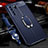 Custodia Silicone Morbida In Pelle Cover con Magnetico Anello Supporto T02 per Huawei P40 Lite 5G Blu