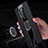 Custodia Silicone Morbida In Pelle Cover con Magnetico Anello Supporto T02 per OnePlus 8 Pro