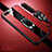 Custodia Silicone Morbida In Pelle Cover con Magnetico Anello Supporto T02 per Oppo R15X Rosso