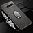 Custodia Silicone Morbida In Pelle Cover con Magnetico Anello Supporto T02 per Samsung Galaxy S10