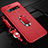 Custodia Silicone Morbida In Pelle Cover con Magnetico Anello Supporto T02 per Samsung Galaxy S10 5G Rosso