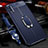 Custodia Silicone Morbida In Pelle Cover con Magnetico Anello Supporto T02 per Xiaomi Mi A3 Blu