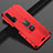 Custodia Silicone Morbida In Pelle Cover con Magnetico Anello Supporto T03 per Huawei Honor 20 Pro Rosso