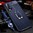 Custodia Silicone Morbida In Pelle Cover con Magnetico Anello Supporto T03 per Huawei Nova 6 5G Blu