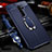 Custodia Silicone Morbida In Pelle Cover con Magnetico Anello Supporto T03 per Xiaomi Redmi Note 8 Pro Blu