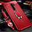 Custodia Silicone Morbida In Pelle Cover con Magnetico Anello Supporto T03 per Xiaomi Redmi Note 8 Pro Rosso