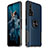 Custodia Silicone Morbida In Pelle Cover con Magnetico Anello Supporto T04 per Huawei Honor 20 Pro Blu