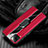 Custodia Silicone Morbida In Pelle Cover con Magnetico Anello Supporto T04 per Huawei Nova 6 SE Rosso