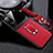 Custodia Silicone Morbida In Pelle Cover con Magnetico FL1 per Oppo A58x 5G Rosso