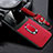 Custodia Silicone Morbida In Pelle Cover con Magnetico FL1 per Oppo A74 5G Rosso