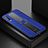 Custodia Silicone Morbida In Pelle Cover con Magnetico FL1 per Samsung Galaxy A70 Blu