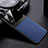 Custodia Silicone Morbida In Pelle Cover con Magnetico FL1 per Samsung Galaxy M32 4G Blu