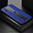 Custodia Silicone Morbida In Pelle Cover con Magnetico FL1 per Xiaomi Redmi 9AT Blu