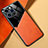 Custodia Silicone Morbida In Pelle Cover con Magnetico per Apple iPhone 14 Pro Arancione