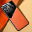 Custodia Silicone Morbida In Pelle Cover con Magnetico per Oppo A96 5G Arancione