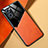 Custodia Silicone Morbida In Pelle Cover con Magnetico per Oppo Find X5 Lite 5G Arancione