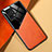 Custodia Silicone Morbida In Pelle Cover con Magnetico per Oppo Find X5 Pro 5G Arancione