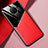 Custodia Silicone Morbida In Pelle Cover con Magnetico per Xiaomi Redmi Note 9 5G Rosso