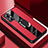 Custodia Silicone Morbida In Pelle Cover con Magnetico S01 per Oppo F21 Pro 5G Rosso