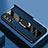 Custodia Silicone Morbida In Pelle Cover con Magnetico S01 per Oppo Reno6 Pro 5G Blu