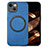 Custodia Silicone Morbida In Pelle Cover con Magnetico S02D per Apple iPhone 13 Blu