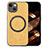 Custodia Silicone Morbida In Pelle Cover con Magnetico S02D per Apple iPhone 13 Giallo