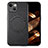 Custodia Silicone Morbida In Pelle Cover con Magnetico S02D per Apple iPhone 13 Nero