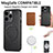 Custodia Silicone Morbida In Pelle Cover con Magnetico S02D per Apple iPhone 13 Pro
