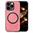Custodia Silicone Morbida In Pelle Cover con Magnetico S02D per Apple iPhone 13 Pro Max Rosa
