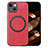 Custodia Silicone Morbida In Pelle Cover con Magnetico S02D per Apple iPhone 14 Plus Rosso
