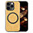 Custodia Silicone Morbida In Pelle Cover con Magnetico S02D per Apple iPhone 14 Pro Giallo