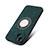 Custodia Silicone Morbida In Pelle Cover con Magnetico S07D per Apple iPhone 13 Verde