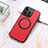 Custodia Silicone Morbida In Pelle Cover con Magnetico S11D per Apple iPhone 13 Pro Max Rosso