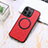 Custodia Silicone Morbida In Pelle Cover con Magnetico S11D per Apple iPhone 14 Pro Rosso