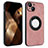 Custodia Silicone Morbida In Pelle Cover con Magnetico S14D per Apple iPhone 13 Oro Rosa