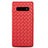 Custodia Silicone Morbida In Pelle Cover L02 per Samsung Galaxy S10 Rosso