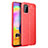 Custodia Silicone Morbida In Pelle Cover per Samsung Galaxy A03s Rosso