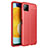 Custodia Silicone Morbida In Pelle Cover per Samsung Galaxy A22 5G Rosso