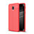 Custodia Silicone Morbida In Pelle Cover per Samsung Galaxy Amp Prime 3 Rosso